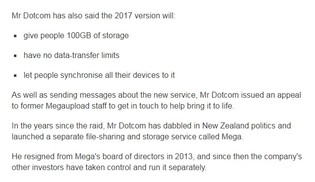 Файлообмінник Megaupload перезапустять у 2017 році