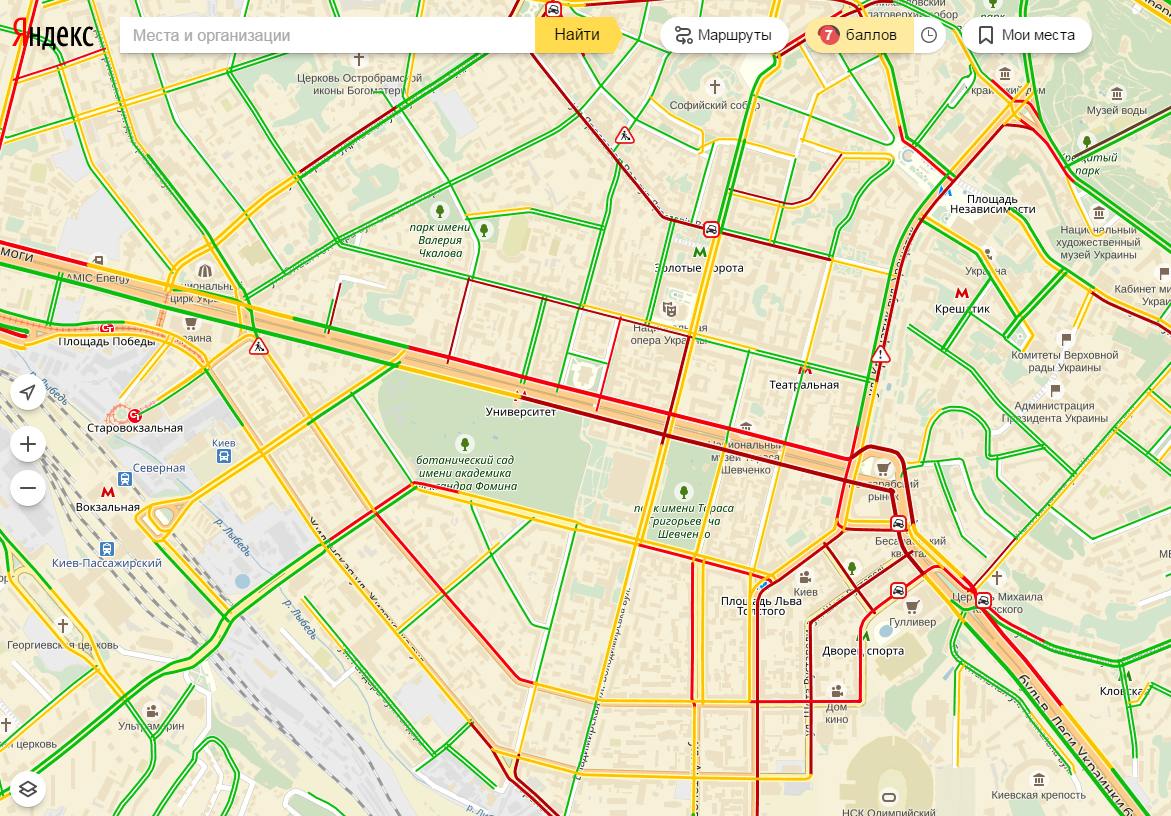 Пробки в Киеве 21 июля 2016