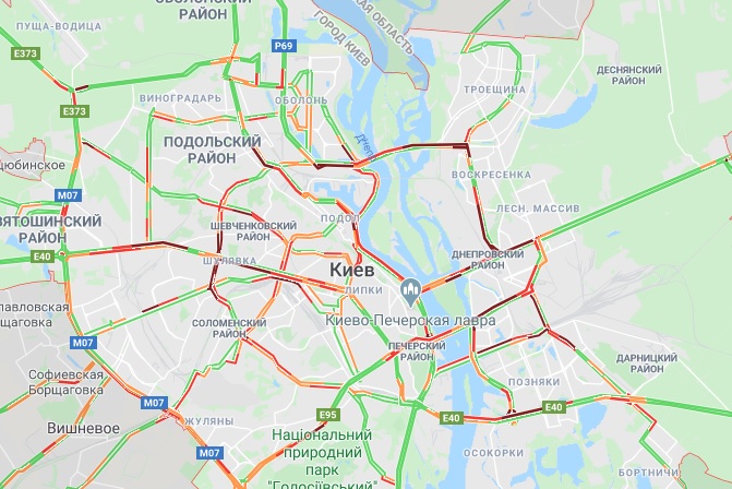 У Києві утворилися численні затори