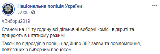 Поліція отримала майже 400 повідомлень, пов'язаних з виборами
