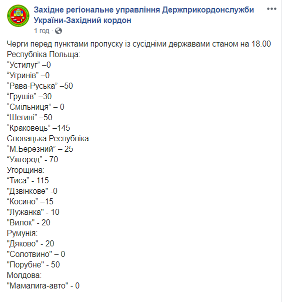 На западной границе в очередях находятся 600 автомобилей