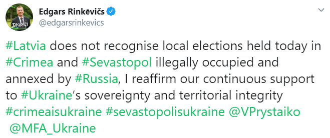 Литва и Латвия не признают &quot;выборы&quot; в оккупированном Крыму