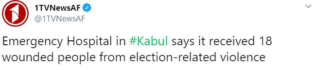 В Кабуле на выборах пострадали почти 20 человек