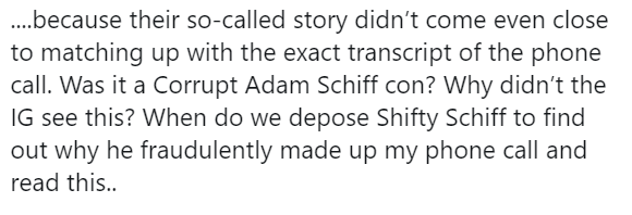 Трамп вимагає показань Шиффа через скандал зі стенограмою