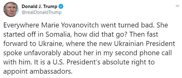 Трамп отреагировал на показания Йованович