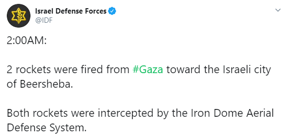 Израиль и сектор Газа снова обменялись ракетными обстрелами