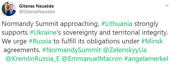 Президент Литви закликав Росію виконати мінські угоди