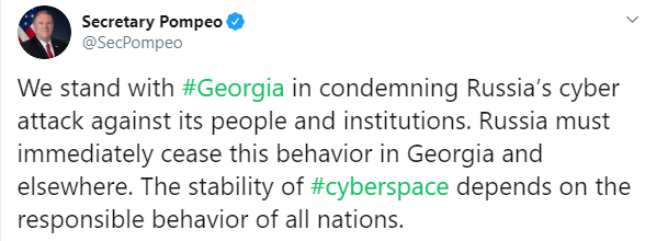У США засудили російську кібератаку на Грузію