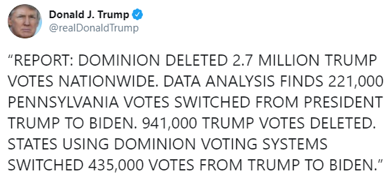 Трамп заявив, що у нього &quot;вкрали&quot; майже 3 млн голосів виборців