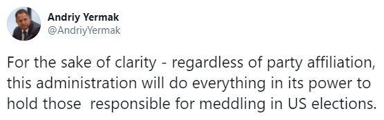 У Зеленського пообіцяли покарати причетних до втручання у вибори США