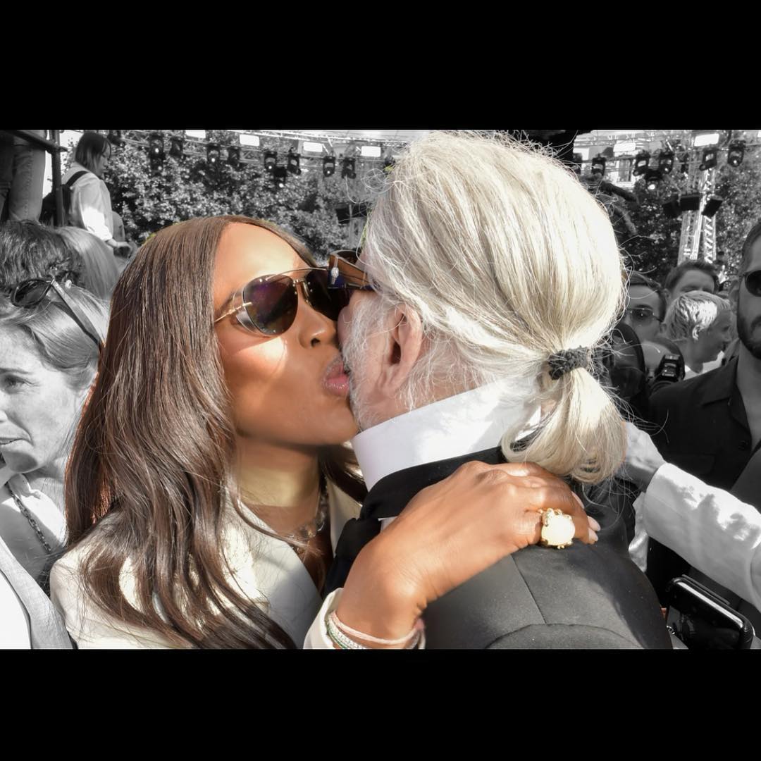 Наоми Кэмпбелл и Карл Лагерфельд