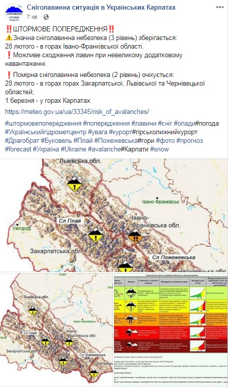 В Карпатах объявлено штормовое предупреждение