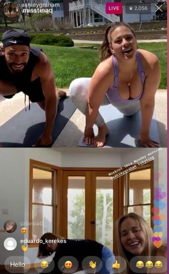 Спортивная семья: Эшли Грэм показала, как они с мужем держат себя в форме