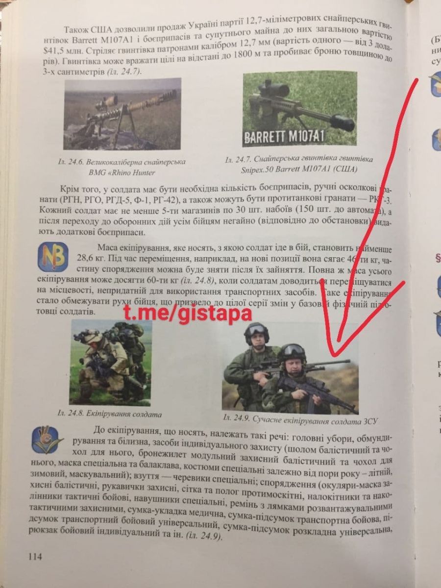 В украинском школьном учебнике военных ВСУ перепутали с российской армией