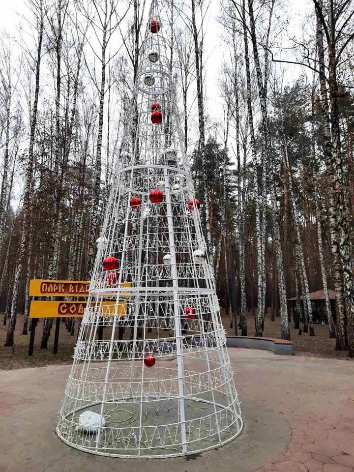 В киевских парках промышляют вандалы, которые разрушают новогодние елки (фото)