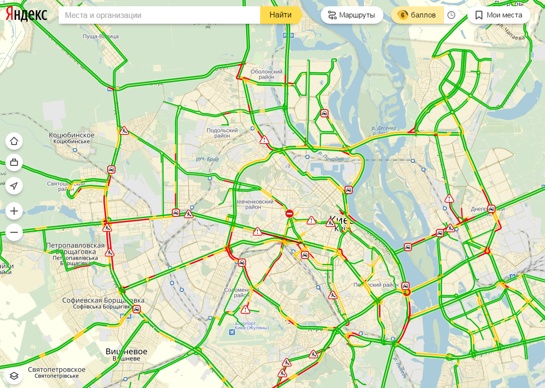 пробки в Киеве 26 октября