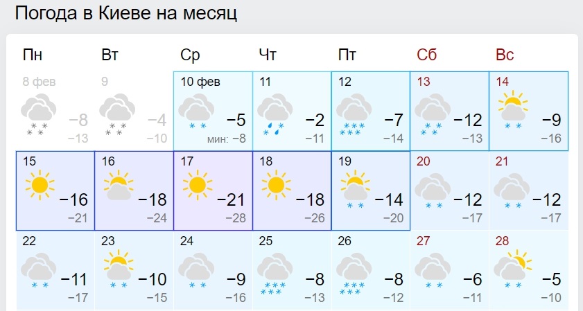 Люті морози до -28 і ні одного теплого дня: прогноз погоди до кінця лютого