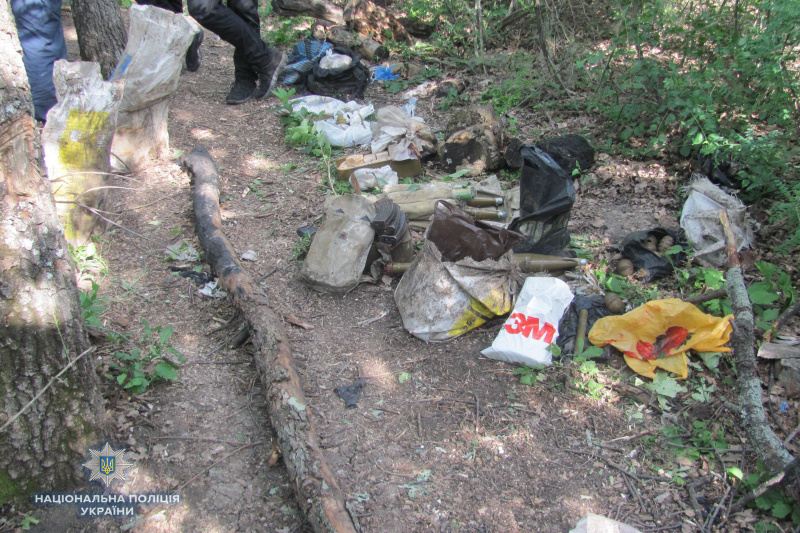 В Луганской области полиция обнаружила в лесу арсенал оружия и боеприпасов