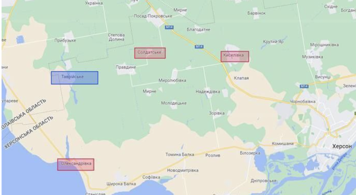 ЗСУ контратакують на трьох напрямках у Херсонській області: звільнили Таврійське