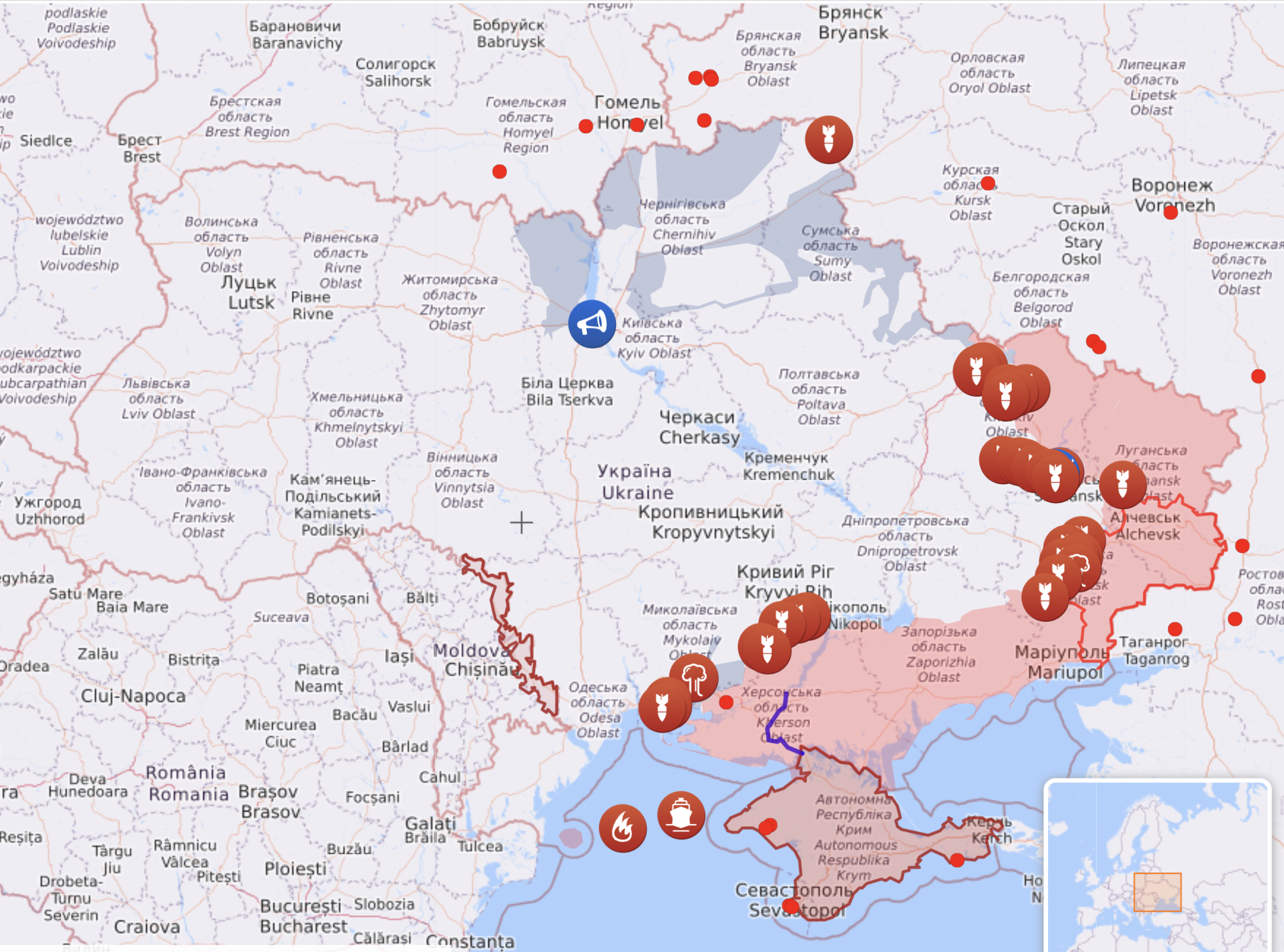 Карта войны в Украине: где идут бои по состоянию на 21 июня