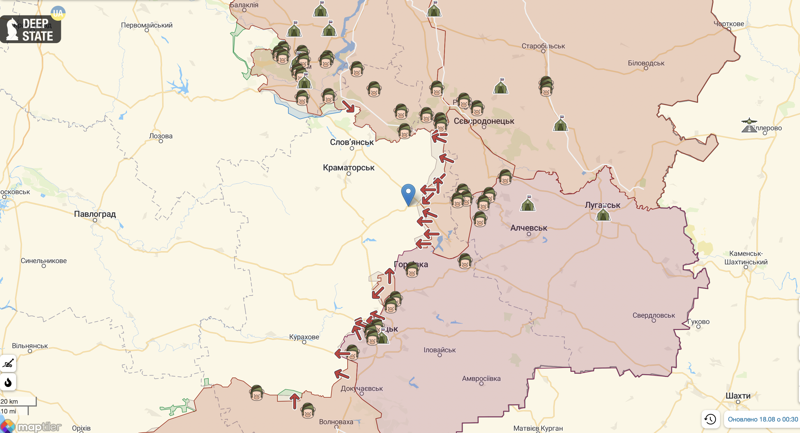 Карта війни в Україні на 18 серпня: що відбувається на фронтах