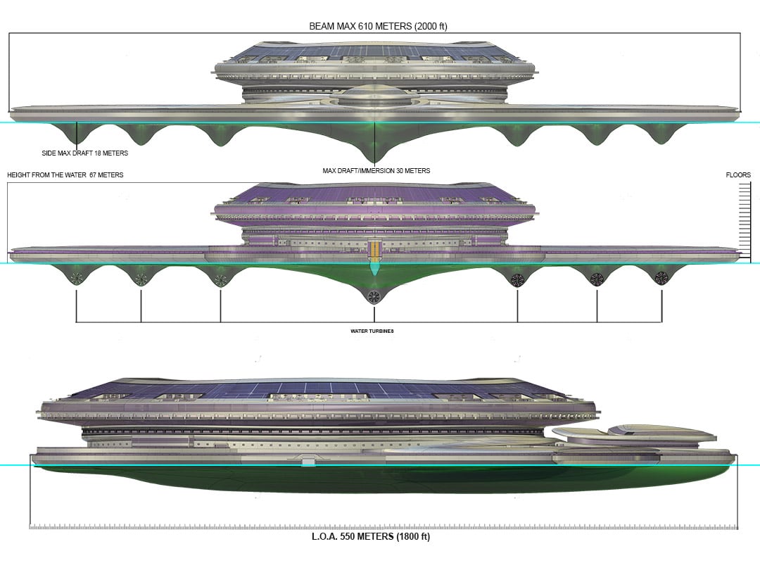 Гігантське плавуче місто може стати найбільшою яхтою у світі (фото)