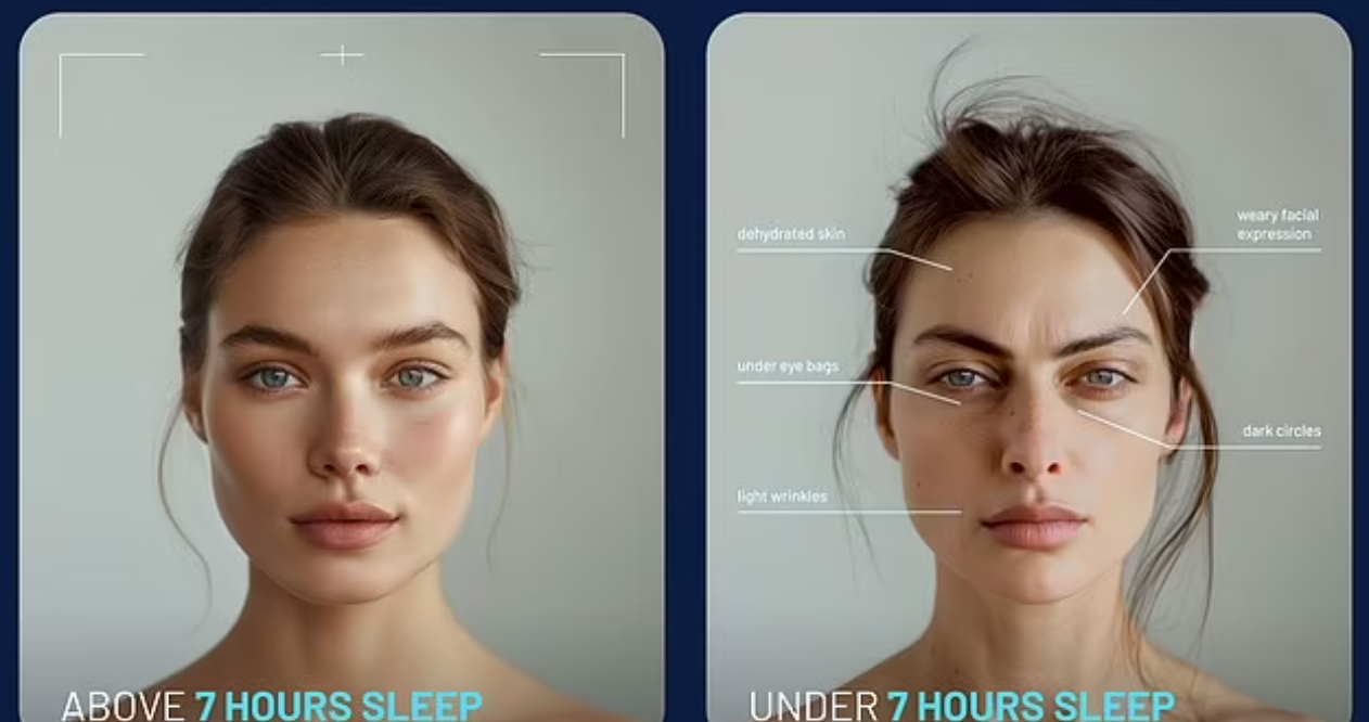 Ученые показали, как меняется лицо человека, если он спит менее 7 часов в сутки (фото)