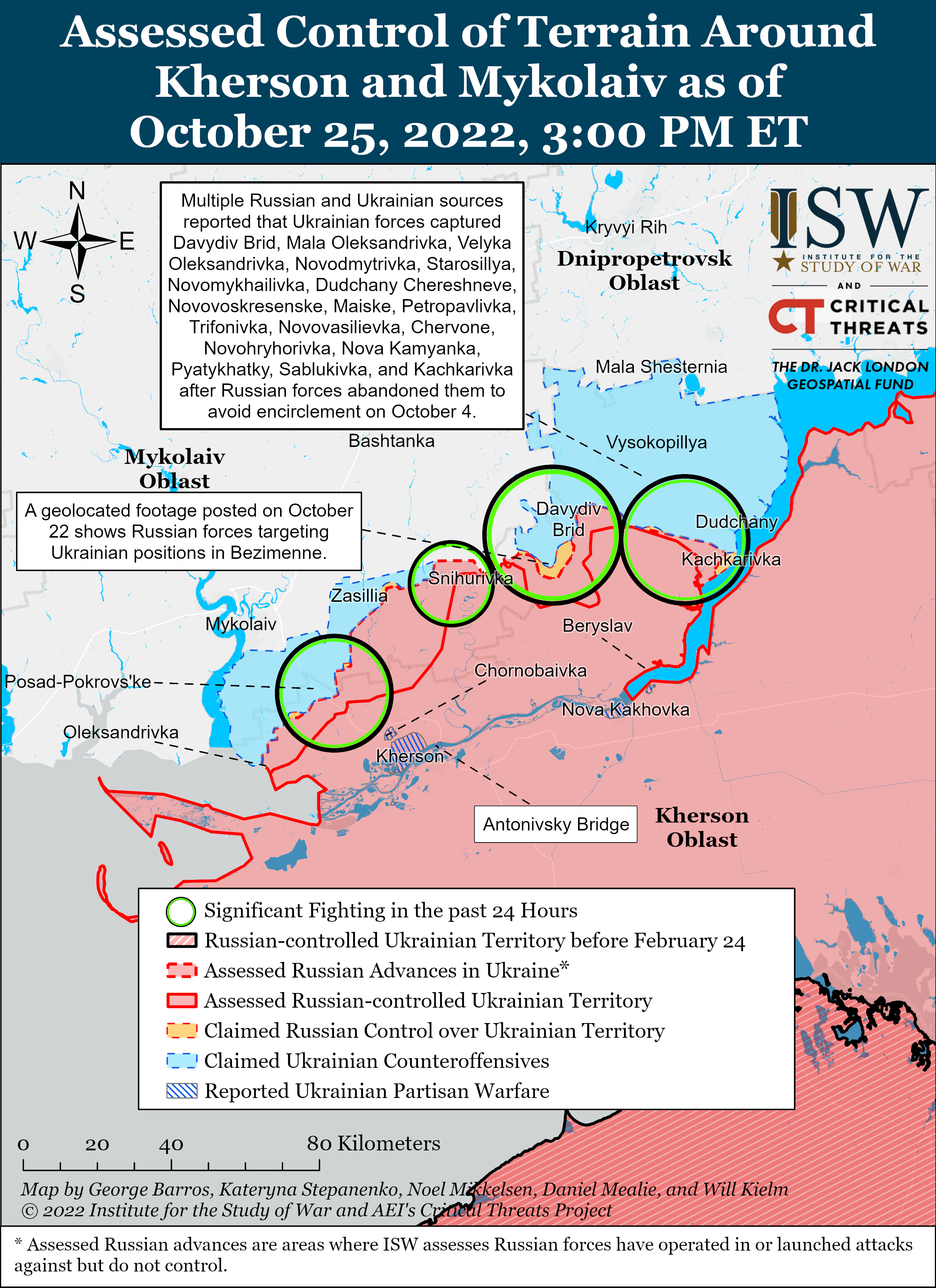 ЗСУ атакують ворога на півдні, а окупанти посилюються біля Авдіївки: карти боїв від ISW