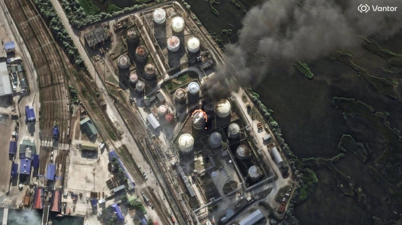 Destroyed bridges and burning oil depots: New photos reveal scale of damage after strikes on Crimea