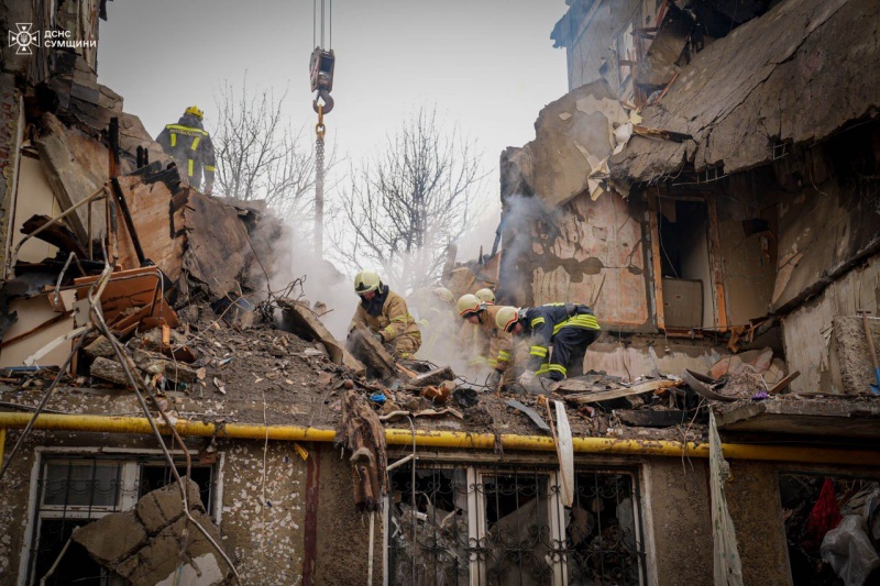 Search operations at site of Russian strike completed in Sumy after 4 days