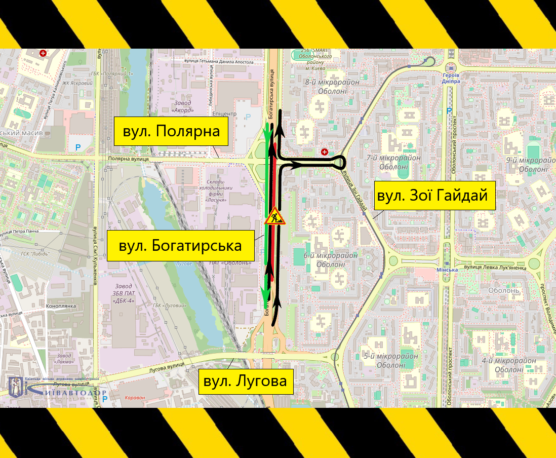 Сьогодні у Києві частково перекриють вулицю Богатирську: як зміниться рух транспорту (схема)