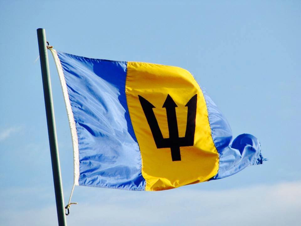 Барбадос флаг. Флаг Барбадоса. Желто голубой флаг. Синий флаг с желтым трезубцем. Прапор Украины.