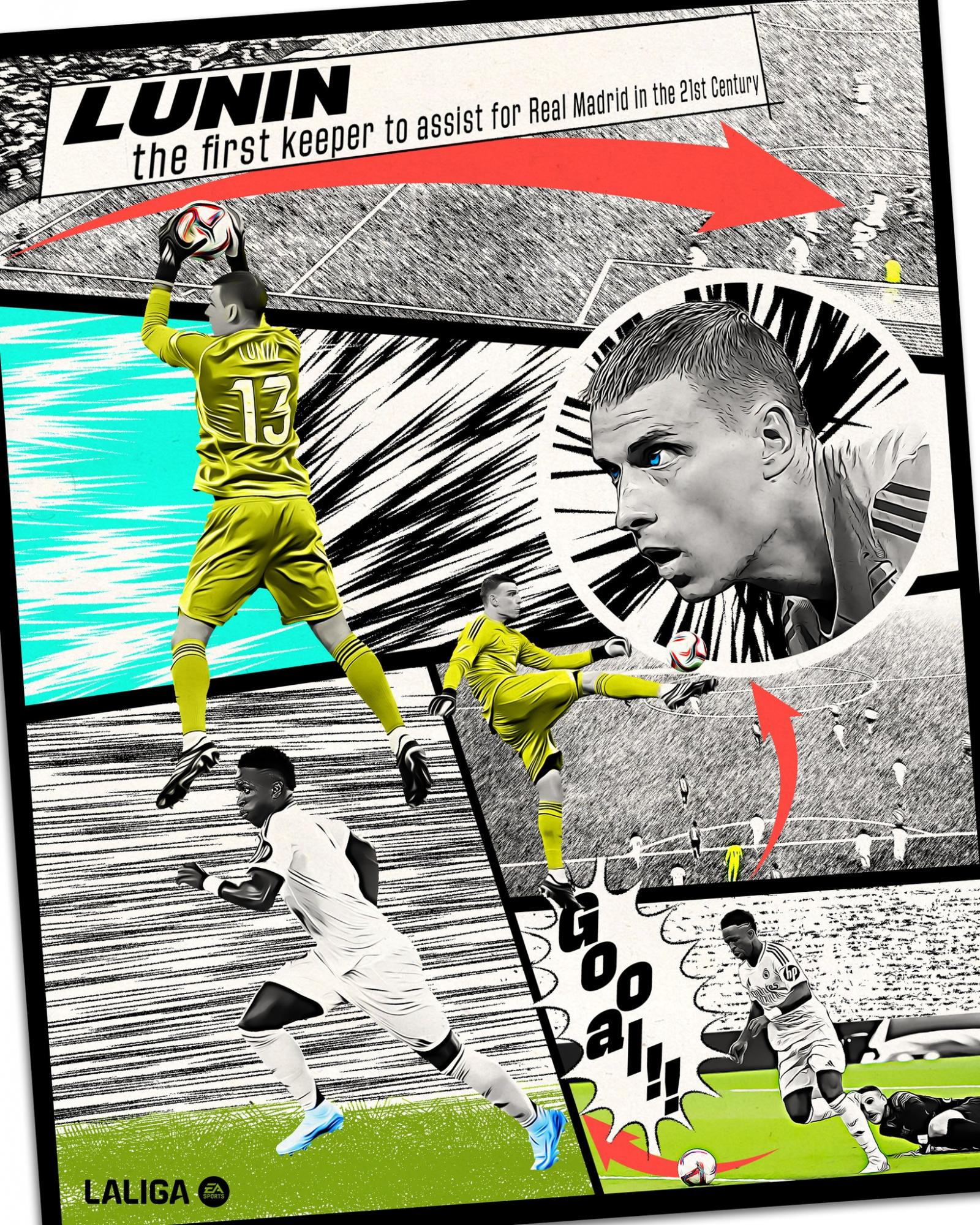 Лунін у ролі супергероя: Ла Ліга оригінально відзначила історичний пас українця