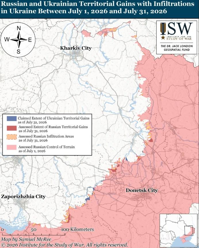 Мізерні просування ціною тисяч життів: в ISW оцінили "успіхи" наступу РФ у липні