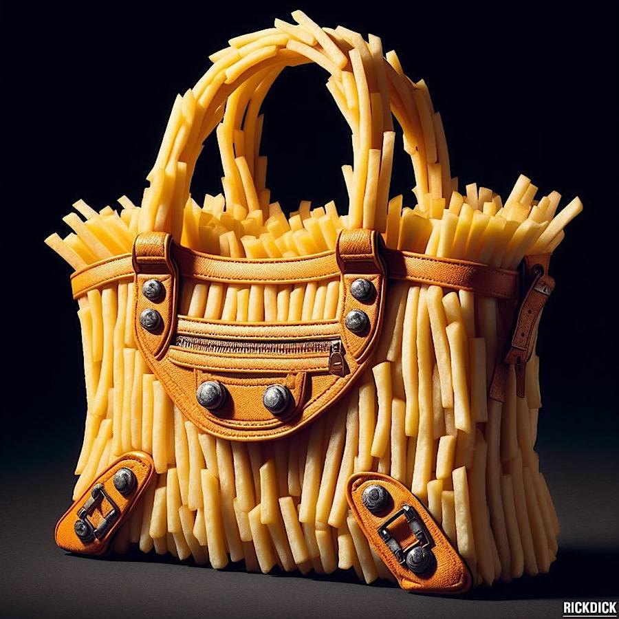 ШІ створив незвичайні сумки: картопля фрі, картонний пакет, конструктор. І це ще не все (фото)