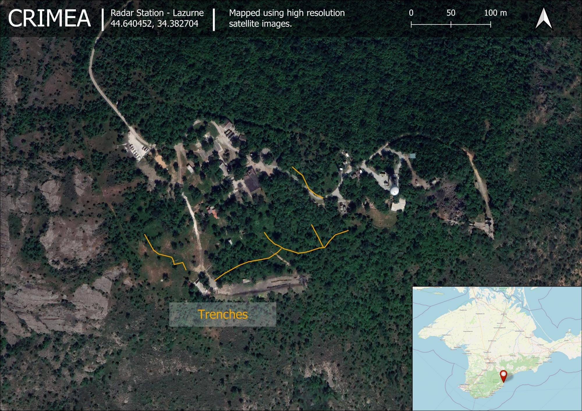 Росіяни окопуються на півдні окупованого Криму: супутниковий знімок