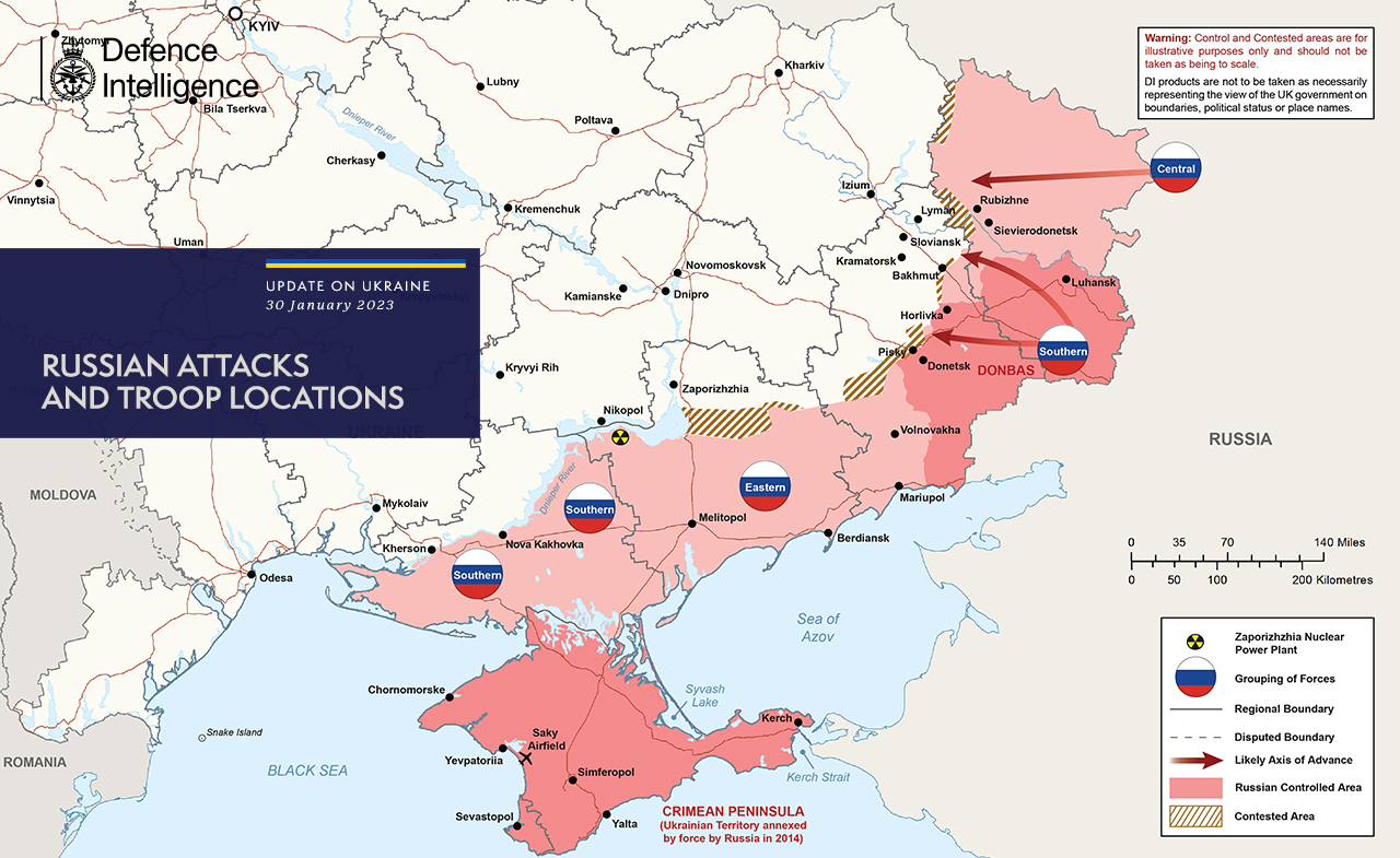 Карта войны в Украине от британской разведки: где продолжаются ожесточенные бои