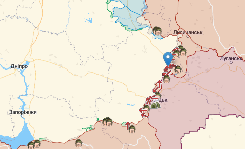Окупанти намагаються просунутися на Бахмутському напрямку: карта боїв на 19 вересня