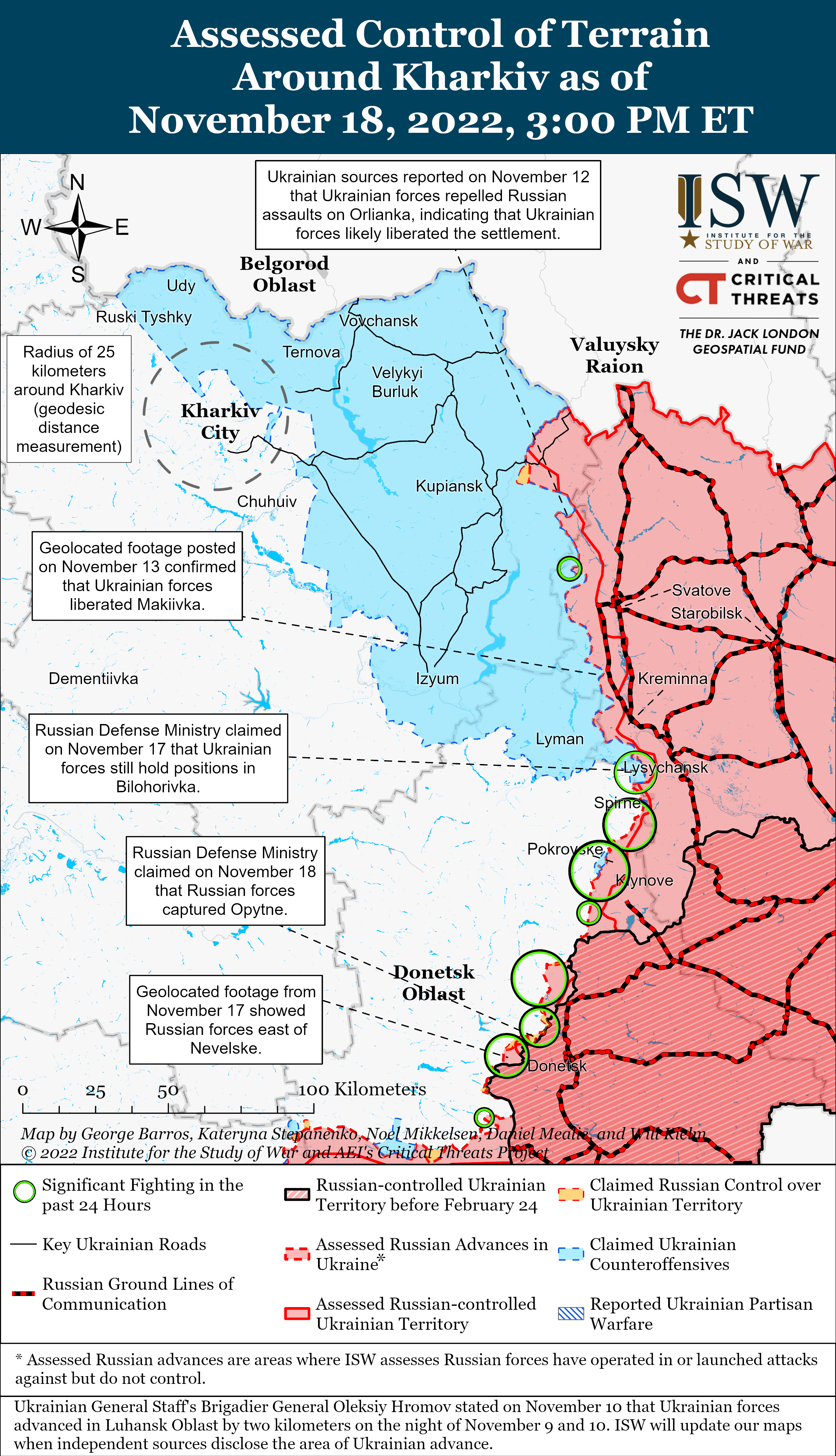 Росія будує оборонні рубежі в Криму, а ЗСУ продовжують контрнаступ: карти боїв