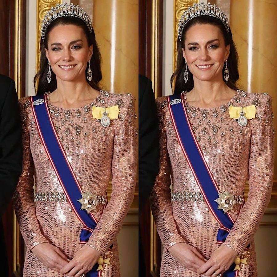 Кейт Миддлтон в блестящем платье очаровала тиарой принцессы Дианы