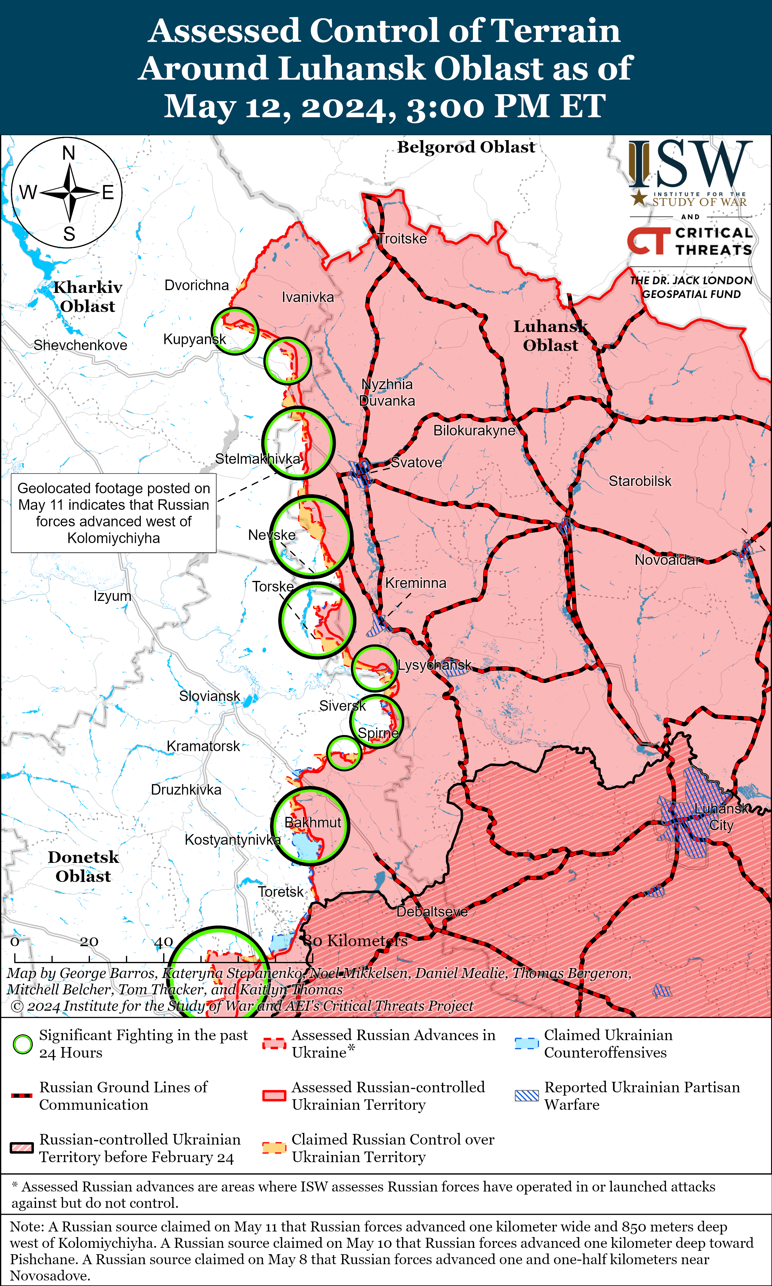 Оккупанты давят в Харьковской области, но ВСУ проводят контратаки: карты ISW