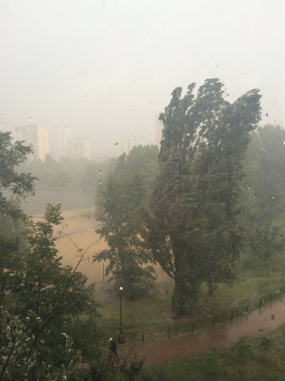 Злива з градом і вирвані дерева: у Києві розгулялася негода (відео і фото)