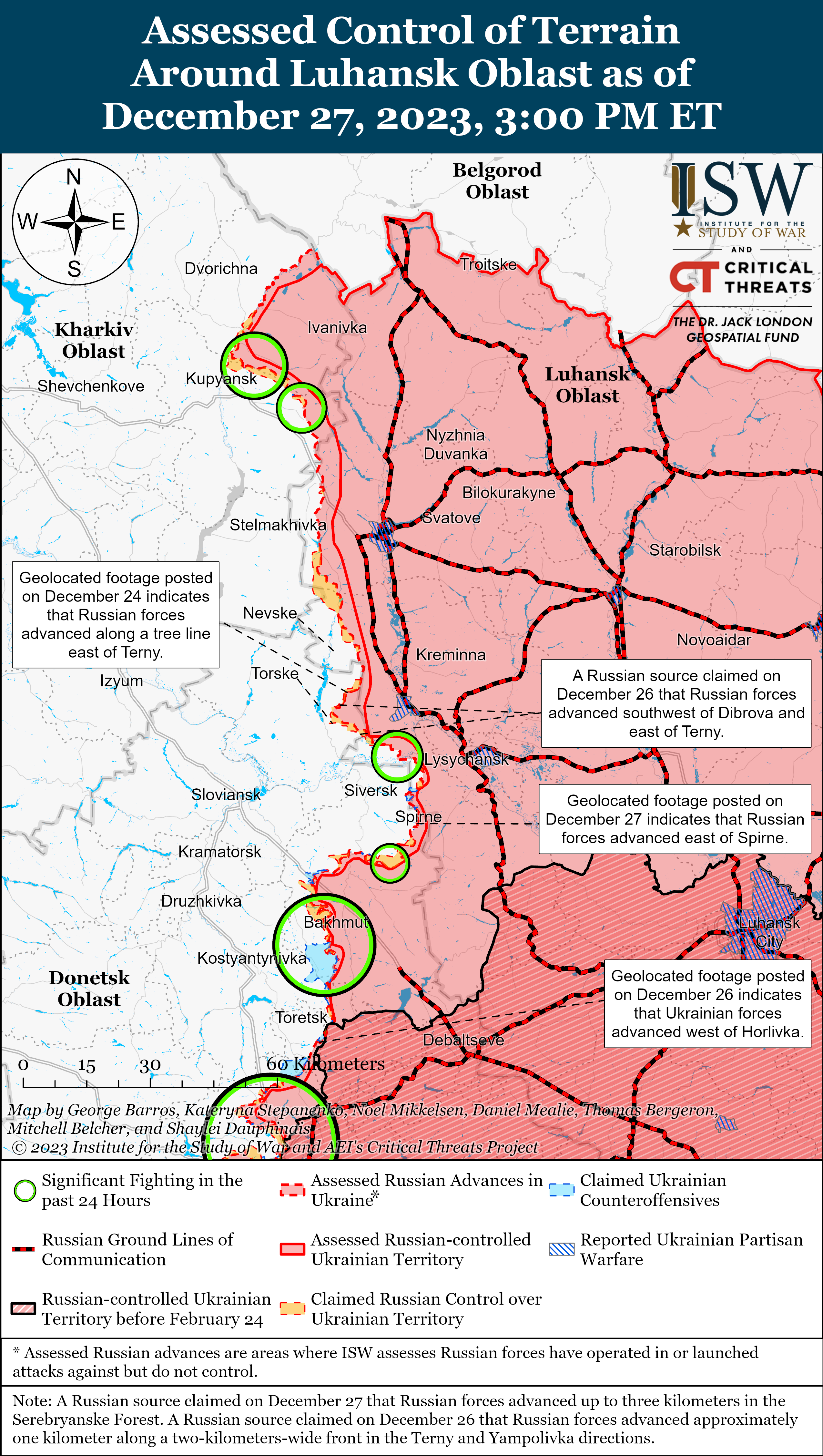 Українські війська нещодавно просунулися на захід від Горлівки: карти ISW