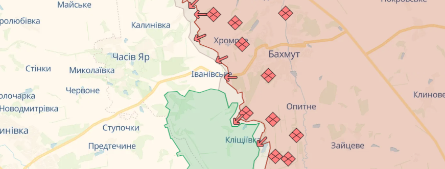 Росіяни намагались сьогодні наступати по лінії &quot;Часів Яр - Хромове - Бахмут&quot;. Що відомо