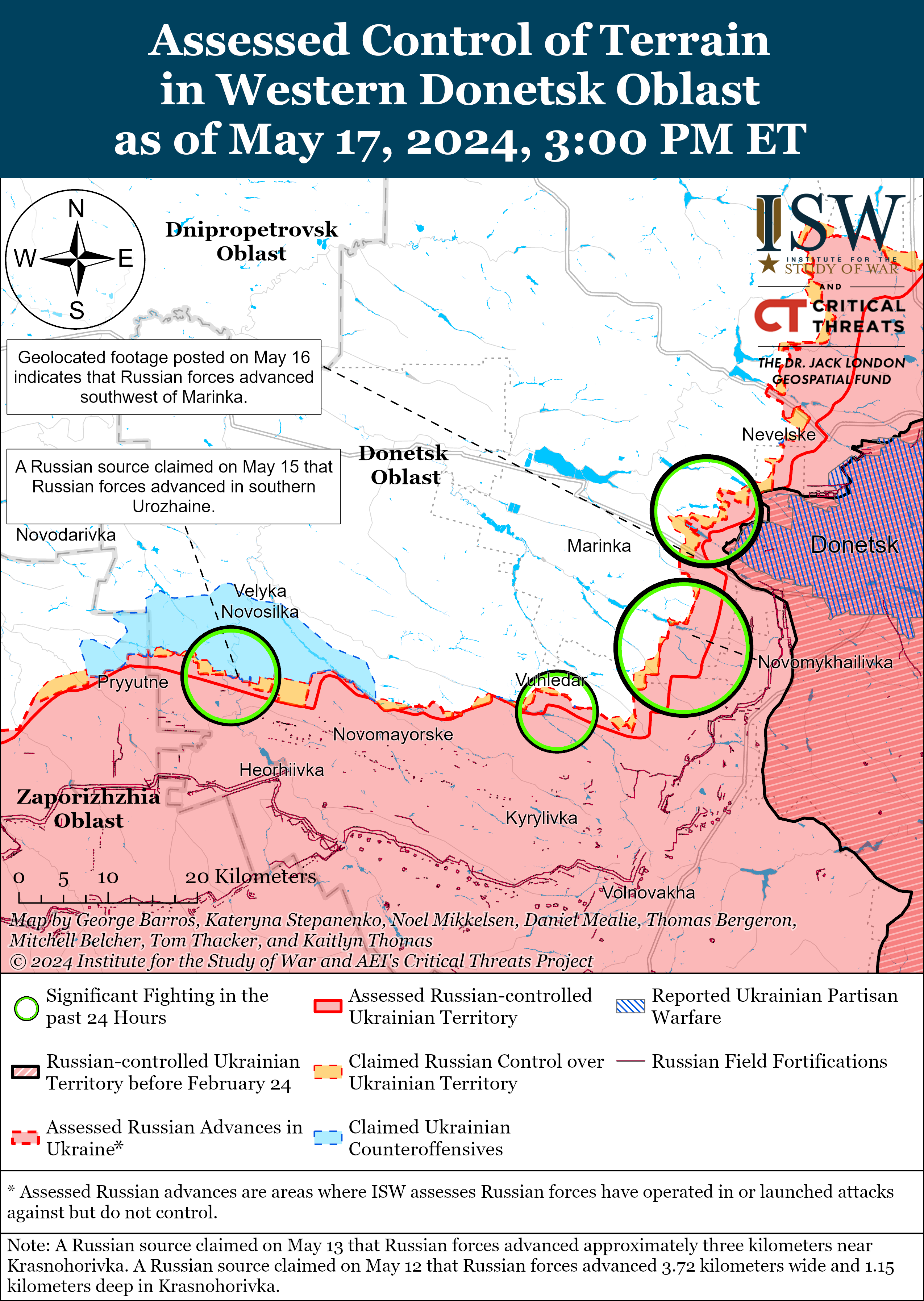 ВСУ уничтожают много техники РФ в Харьковской области, враг атакует под Крынками: карты ISW