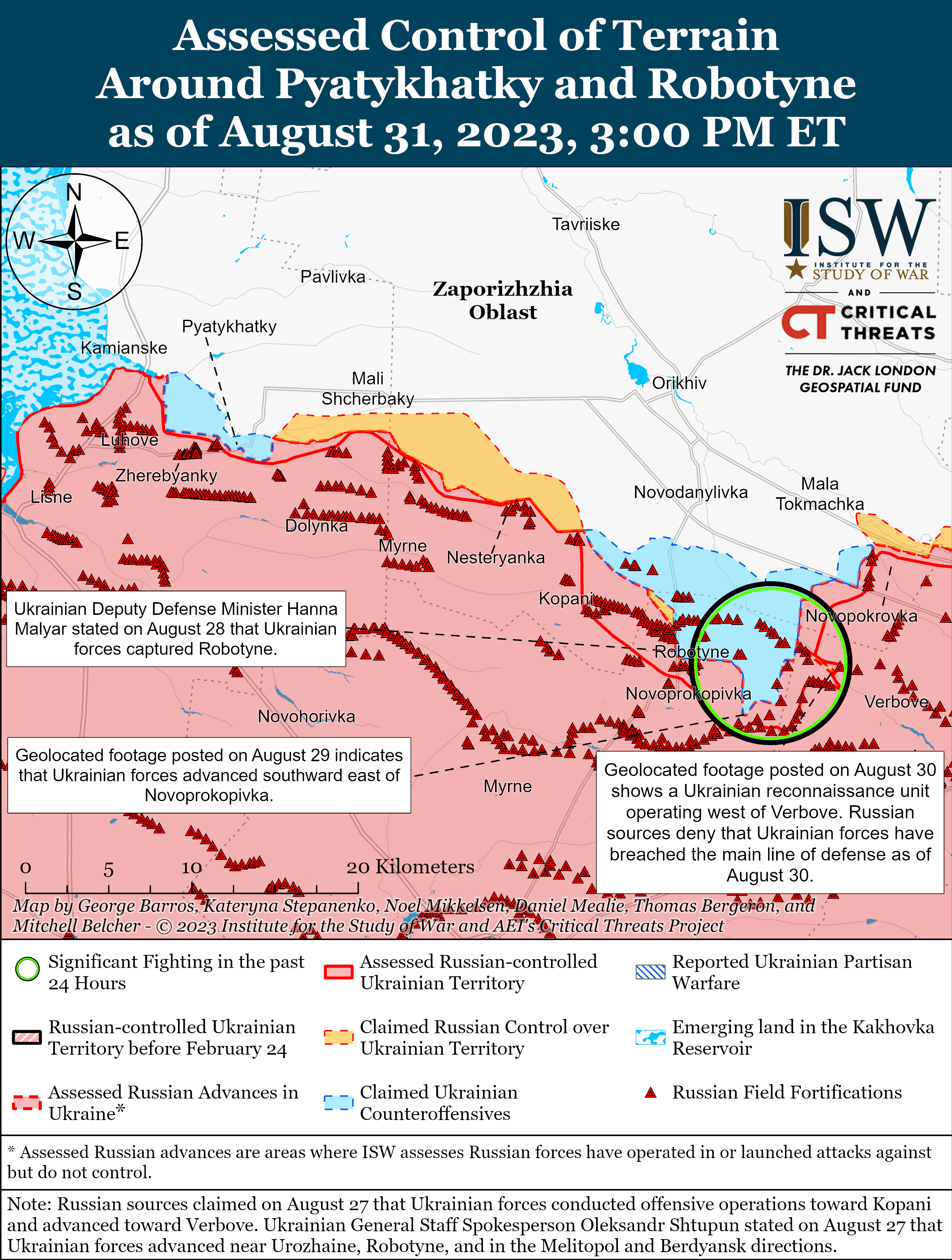 ЗСУ відбили спроби окупантів контратакувати під Бахмутом і на півдні (карти боїв ISW)