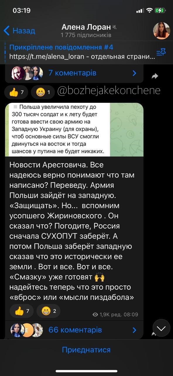 Українська блогерка поширює фейки про ЗСУ і вирішила втекти в РФ