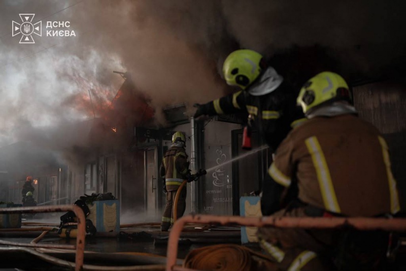 Kyiv attack damages market and several buildings, emergency crews respond