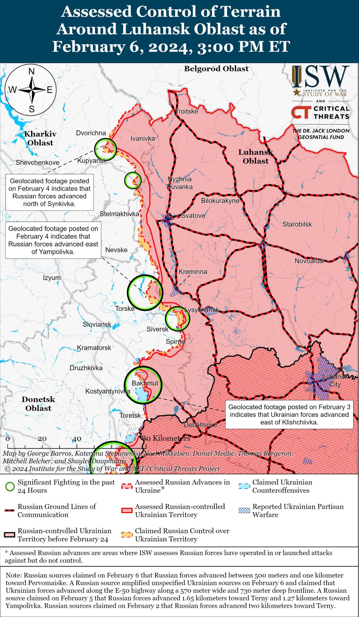 На большинстве направлений продолжаются позиционные бои: карты ISW
