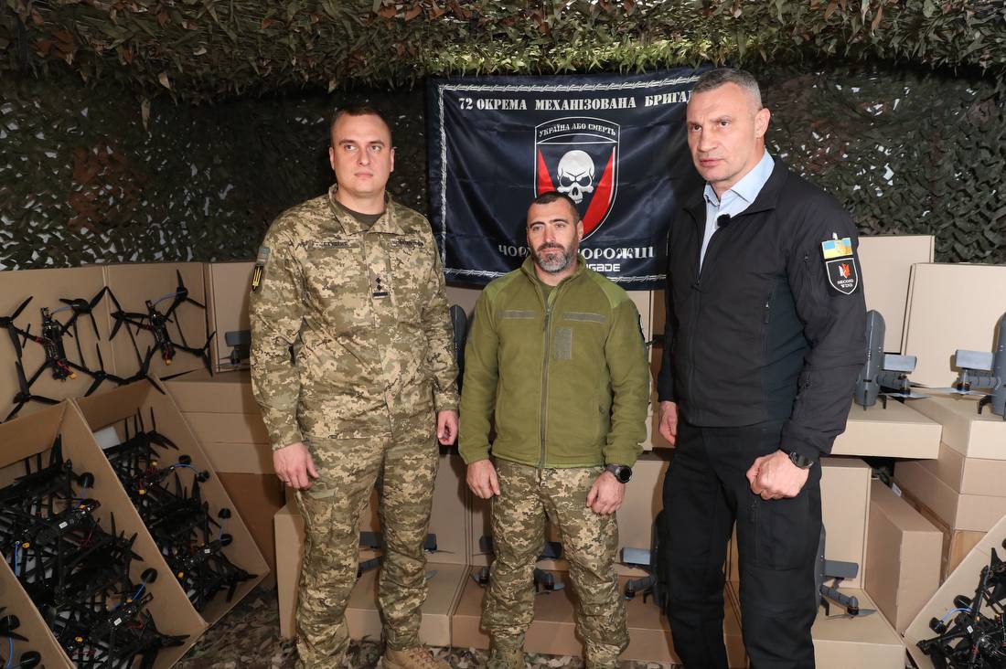 FPV, Matrice, перехоплювачі: Кличко передав 72-й бригаді від киян понад 4000 дронів різних типів